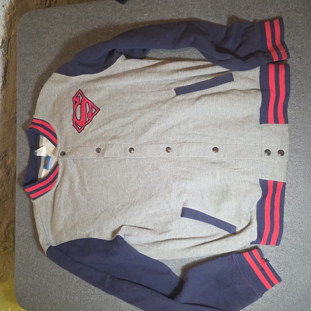 Superman DC Button-up Varsity Jacket Size 14 Boys G1